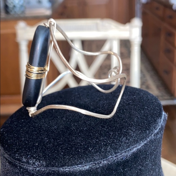 Artisan One-Of-A-Kind Cuff in Silver-Black-Gold - Picture 5 of 7